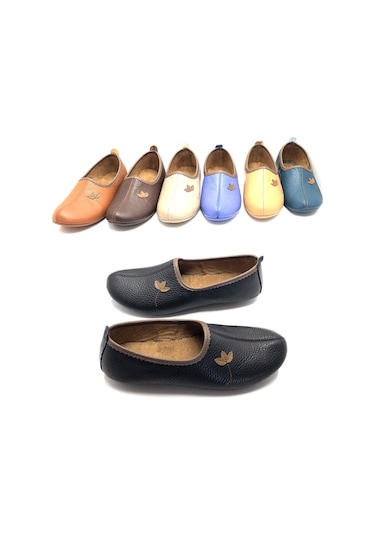 Umut Hakiki Deri Hac Umre Tavaf Patiği Ve Ev Ayakkabısı Siyah