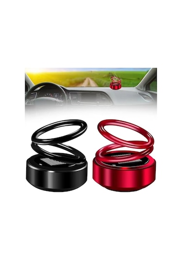 Reedark Araç Parfümü - Güneş Enerjili Döner Çift Halkalı Koku Difüzörü Mavi Elektrokaplama Diğer