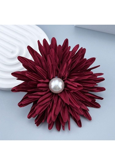Şarap Kırmızısı Kumaş El Yapımı Aksesuarlar Büyük Çiçek Broş Takı Rozet Aksesuarları Pin Broş Yeni Korsaj Çok Renkli