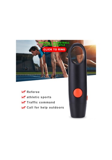 Reedark Düdük - 4 Adet Cr2302 Pil Dahil, Spor Ve Acil Durumlar İçin Elektronik Sinyal Cihazı Siyah