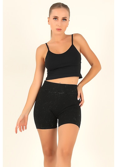 Doremi Seamless Normal Bel Kısa Kadın Tayt siyah