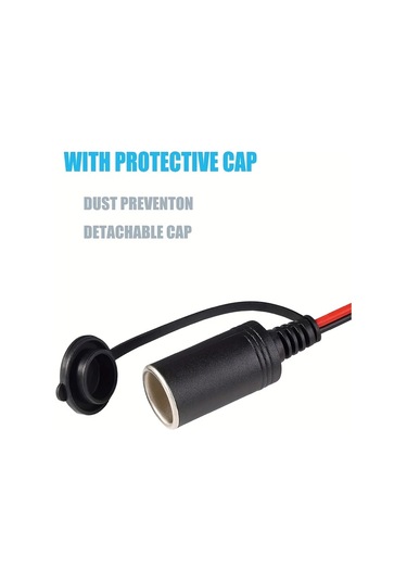 Honeybeeshop Clelo Araç Pili Bağlantı Adaptörü 16awg Uzatma Kablosu 06 Metre 2 Ayak Aşırı Akım Koruma Sigortaları 5a 10a 15a 20a Karavanlar Tekneler