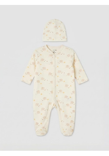 Lc Waikiki Ekru Baskılı Erkek Bebek Hastane Çıkışı Seti
