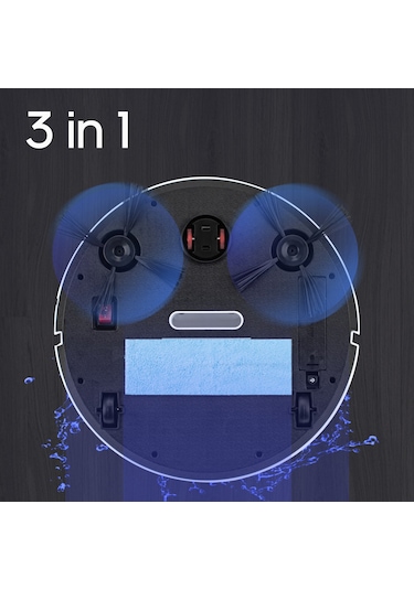 Moveevo Beyaz Gs250 Akıllı Ev Robotu: Süpürme, Mopping Ve Emme 3'ü Bir Arada, Otomatik Engellere Kaçınma, 90 Dakika Kullanim Süresi Beyaz