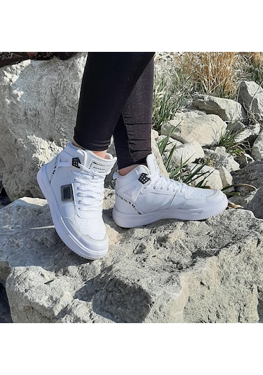 Dunlop 2238-2243 Beyaz, Fuspetli Ortapedik Boğazlı  Basket Spor Ayakkabı AYKSAYAK-000499