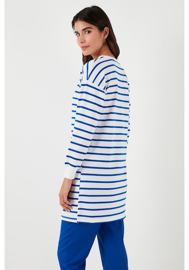 Lela Modest Çizgili Pamuklu Regular Fit Bisiklet Yaka Bayan Tunik 5865784 Saks Lela Modest Çizgili Pamuklu Regular Fit Bisiklet Yaka Bayan Tunik 5865784 Saks