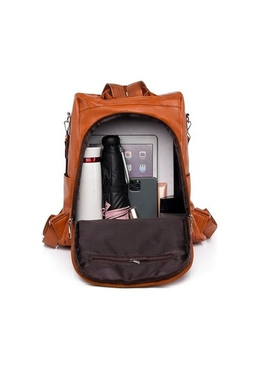 Kore Tarzı Hırsızlık Önleme Moda Büyük Kapasiteli Gündelik Seyahat Öğrenci - Kahverengi Kahverengi