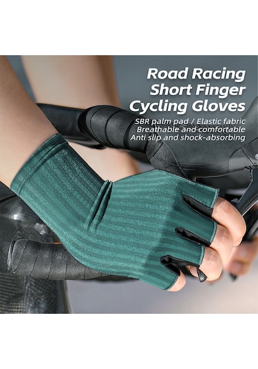 Geeksen Bahar-yaz Bisiklet Eldiveni, Yarım Parmaklı, Kayganlık Engelleme, Şok Emici, Havalandırıcı, Unisex, Gri, M Bedeni Gri