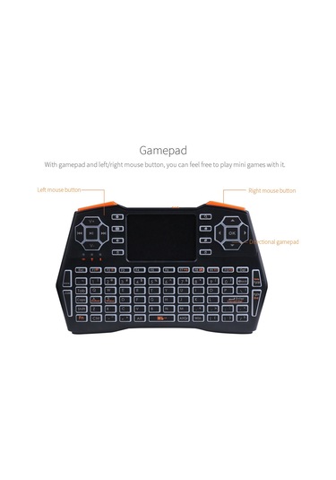 Lemestar "2.4g Kablosuz Mini Klavye - 3 Renkli Arka Aydınlatmalı, Dokunmatik Pad'li Tv/tablet/pc İçin"