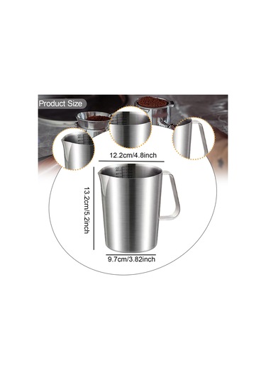 Homyl Paslanmaz Çelik Ölçüm Kabı Dökme 1000ml Ev Mutfak Dıy Kahve Gümüş