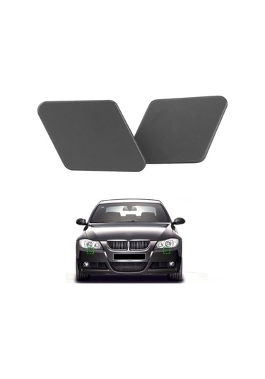 Geeroyoo Bmw 3 Serisi E90 2005-2009 Ön Tampon Far Yıkama Kapakları - Mat Siyah Dayanıklı Plastik Koruyucu Kapaçık Çifti