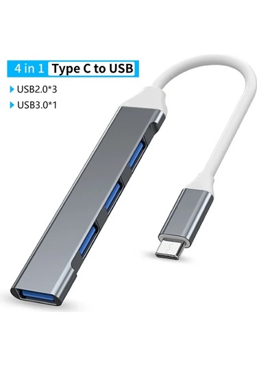 Kebidumeiusb-c Hub 4/5 Portlu Usb3.1 Ultraslim Alüminyum Dizüstü Bilgisayar Adaptörü Kahverengi Chına