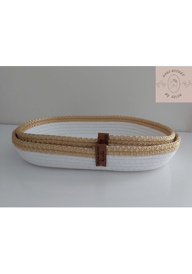 2'li Oval Sepet Takımı (Gold&Ekru) 29x5-25x5