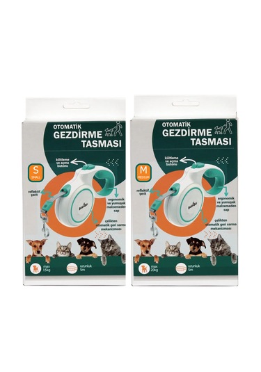Budibu Makaralı Otomatik Geri Çekilebilen Kedi Köpek Gezdirme Tasması Medium Max 25 Kg Beyaz