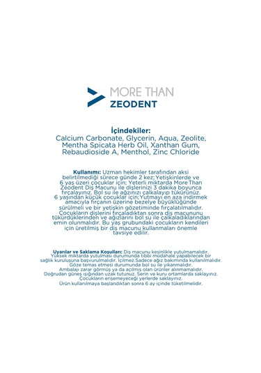More Than Zeodent Diş Macunu 100 Gr