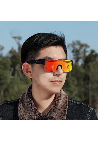 West Bıkıng Yp0703150 Erkekler Kadınlar İçin Polarize Spor Güneş Gözlüğü Pc Çerçeveli Bisiklet Güneş Gözlüğü - Siyah / Gri