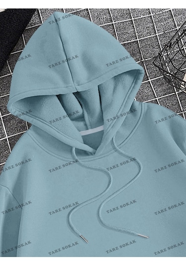 Y2k Trend Sezon Unisex Retro Sweatshırt Kapşonlu Kod 1719 Trz1630 Mavi