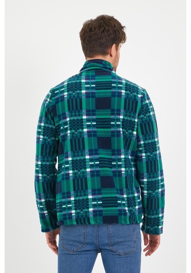 Erkek Ekose Desenli Ceket Yeşil
