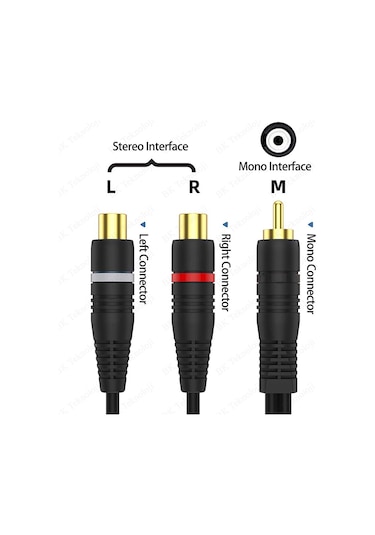 Yüksek Kalite Anfi Y Kablo RCA Erkek to 2xRCA Dişi