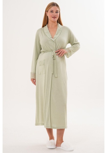 Mecit 6330 Yeşil Sabahlıklı Lohusa Pijama Takımı