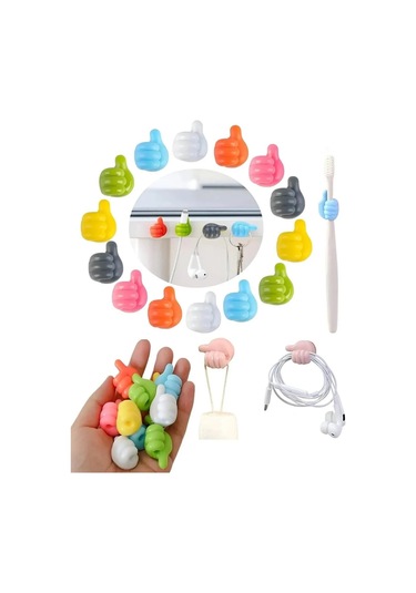 Gen-of Yapışkanlı Mini Askılık Ve Kablo Tutucu 10 Lu Gkh