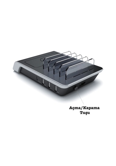 Ally Multiport 10W Wireless Kablosuz Şarj Cihazı Organizer Stand (121664883)-Siyah