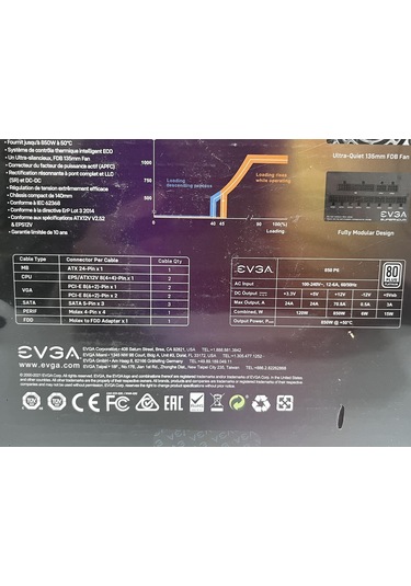 Evga Supernova 850 P6 Platinum 850w 220-p6-0850-x3 Güç Kaynağı