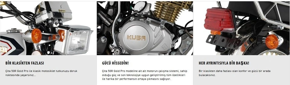 Kuba Çita 50-RX Motosiklet Beyaz Gold
