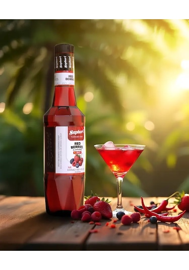Saphori Acılı Kırmızı Meyveler Aromalı Kokteyl Şurubu 700 Ml