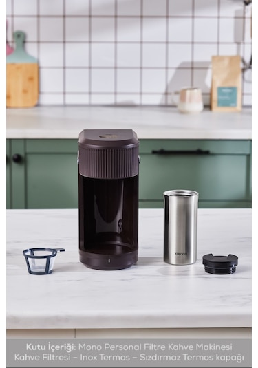 Karaca Mono Personal Filtre Kahve Makinesi + İnox Kişisel Termos