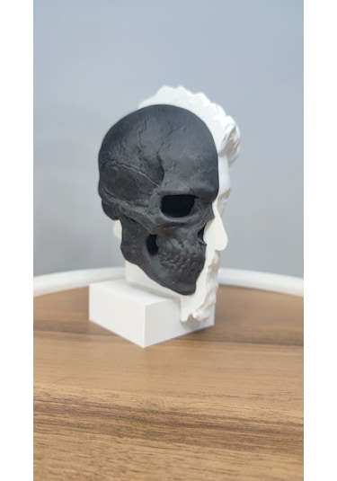 Memento Mori-öleceğini Hatırla Dekoratif Hediyelik Biblo 17 Cm Plastik Siyah Beyaz