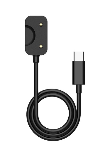 Samsung Galaxy Uyumlu Fit3 Sm-r390 Type-c Kablo Manyetik Saat Şarj Cihazı Şarj İstasyonu - 50cm Siyah Siyah