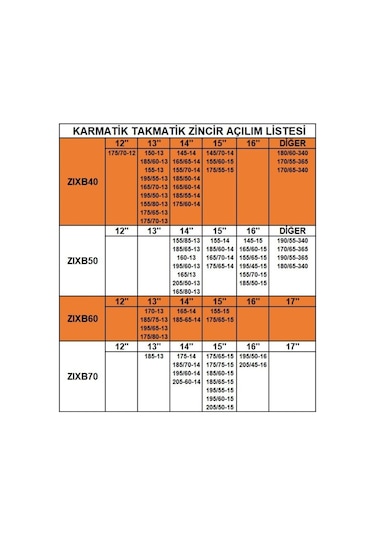 Takmatik Kar Patinaj Zinciri 255x35x19 Grup:12 Space