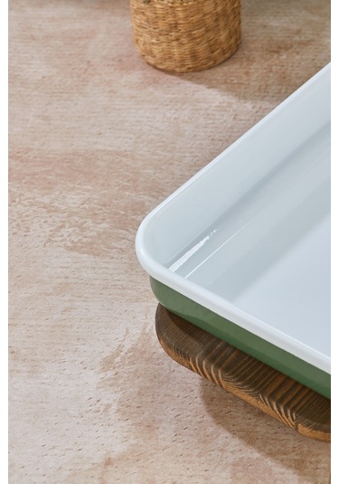 25 X 35 Cm Özel Tasarım Yemeklik Emaye Fırın Tepsisi Yanmaz Iz Bırakmaz Sunumluk