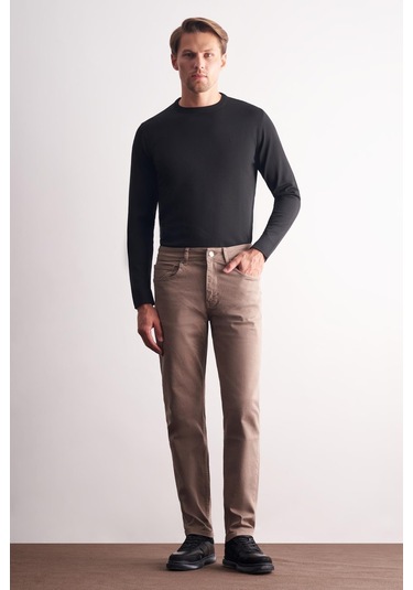 Açık Bej 5 Cep Casual Slim Fit Pamuklu 5 Cep Pantolon 1003255318 Açık Bej