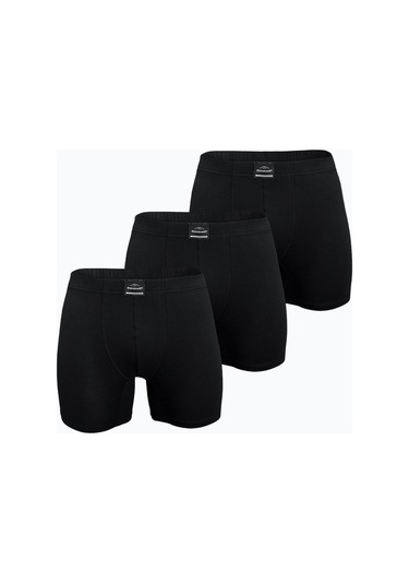 Malabadi Erkek 3 Lü Siyah Premium Collection Modal Uzun Boxer 3m250 Siyah