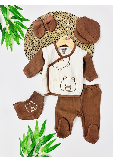 Southafrica Bear 5li Yenidoğan Set - Kahve Kahverengi