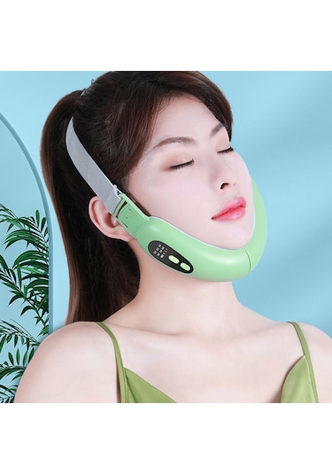 Hangfox Yeşil Yüz Gerdirme Aleti - 6 Mod Tens Mikro Akım Teknolojisi İle V Şekli Geliştirici, Titreşimli Yüz Slimmer Cihazı Çok Renkli