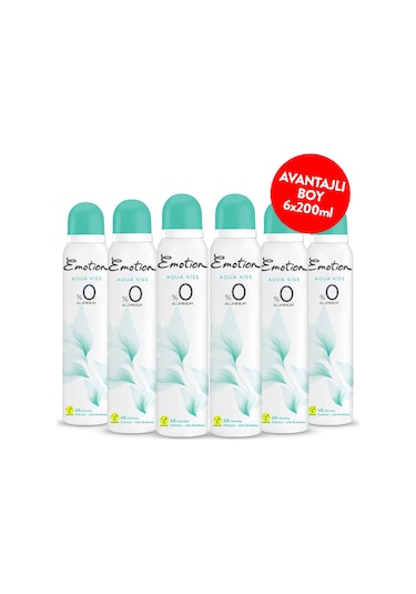 Emotion Aqua Kiss Kadın Sprey Deodorant 6 x 200 ML