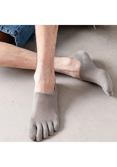 Homyl Koşu Sporları Için Beş Parmak Çorap Hafif Kaymaz İnce Gri