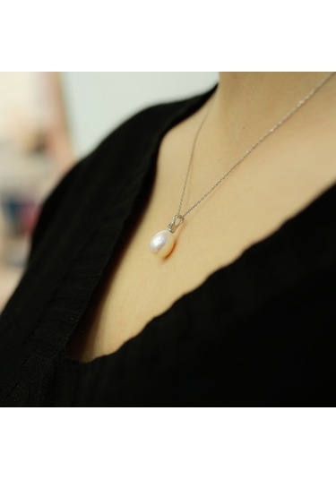 Lova Pırlantalı Drop Inci Kolye - 2040023