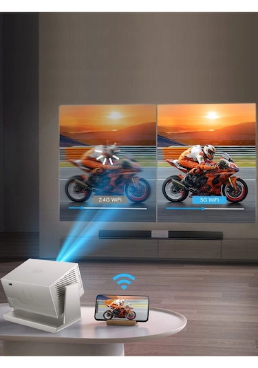 Auhma Apr2 5g Wifi Bluetooth Android Projeksiyon Makinesi - Otomatik Netleme, Dahili Hoparlör