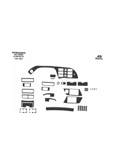 Mercedes Actros Konsol-torpido Kaplama 2003-201 49 Parça-karbon Karbon