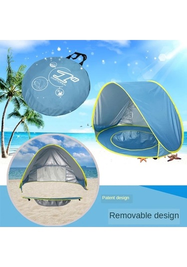 Prestigegoods Taşınabilir Katlanabilir Havuzlu Bebek Plaj Çadırı Güneşlik Balina Pembesi 120x80x70 Cm Pembe