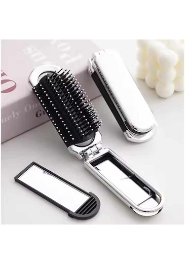 Katlanabilir Saç Tarağı Aynalı Çanta Boy Mini