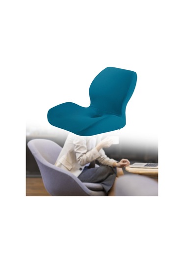 Suntek Bel Destek Yastığı Ergonomik Sandalye Sırt Yurt Oturma Koyu Mavi