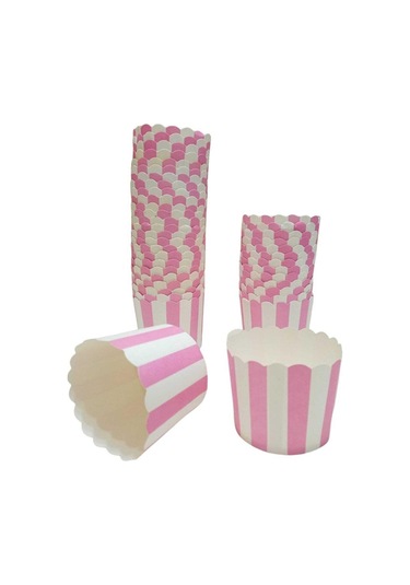 Cupcake/muffin /suffle Kek Kapsülü Pembe Beyaz 25 Li