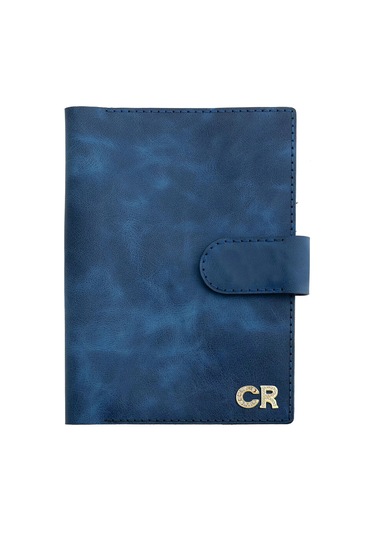 A5 Defter Ve Ajanda Kılıfı - %100 Rainbow Deri - Ko10001 - Saks Mavisi Mavi
