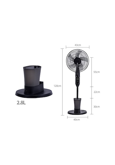 Uzaktan Kumandalı Buzlu Vantilatör Buharlı 2.8l Nemlendirici Fan