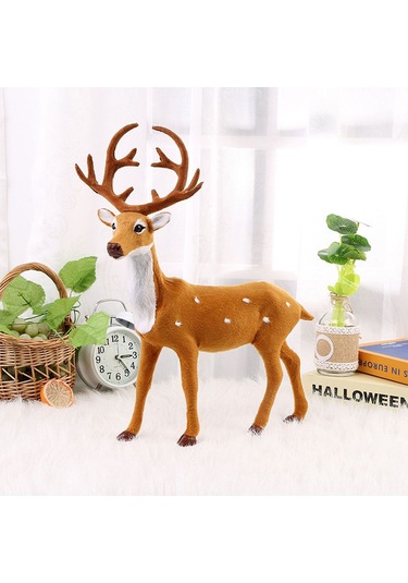 Geeksen Sarı Renkli Mini Geyik Figürü Noel Ağaçları İçin Dekoratif Süs